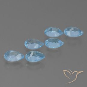 Pedras preciosas de Topázio Azul Suíço natural de 3.16 ct, Formato de pêra, VS