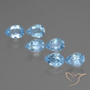 Pedras preciosas de Topázio Azul Suíço natural de 3.22 ct, Formato de pêra, VS