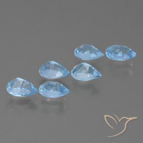Pedras preciosas de Topázio Azul Suíço natural de 3.22 ct, Formato de pêra, VS