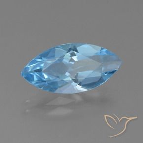 Topázio Azul Suíço Natural 3.07ct, Marquesa, VS