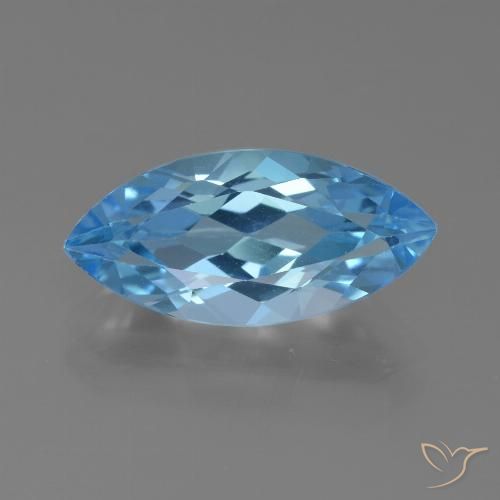 3.94ct Natural Azul Suíço Topázio, Marquesa, VS