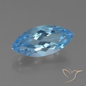 Topázio Azul Suíço Natural 3.94ct, Marquesa, VS