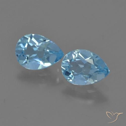 1.66ctw Natural Azul Suíço Topázio, Formato de pêra, VVS-VS