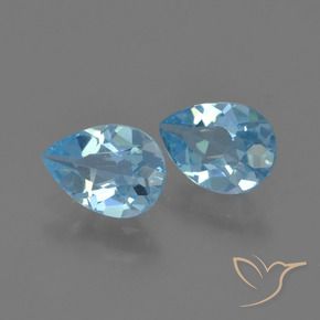 Pedras preciosas de Topázio Azul Suíço natural de 1.66 ct, Formato de pêra, VVS-VS