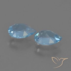 Pedras preciosas de Topázio Azul Suíço natural de 1.66 ct, Formato de pêra, VVS-VS
