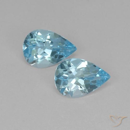 1.41ctw Natural Céu azul Topázio, Formato de pêra, VS