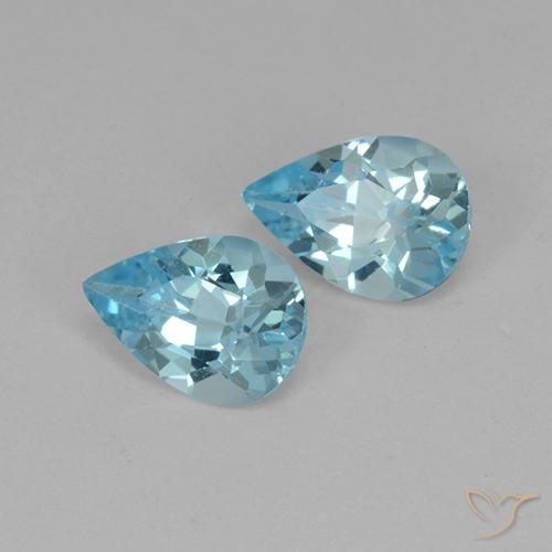 Pedras preciosas de Topázio Céu azul natural de 1.41 ct, Formato de pêra, VS