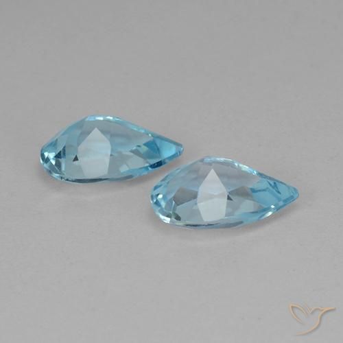 Pedras preciosas de Topázio Céu azul natural de 1.41 ct, Formato de pêra, VS