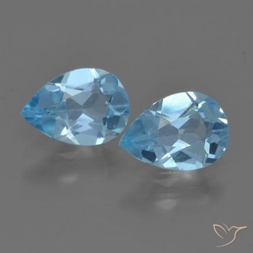 1.54ctw Natural Azul Suíço Topázio, Formato de pêra, VS