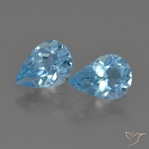 1.54ctw Natural Azul Suíço Topázio, Formato de pêra, VVS-VS