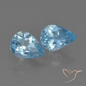 Pedras preciosas de Topázio Azul Suíço natural de 1.54 ct, Formato de pêra, VVS-VS