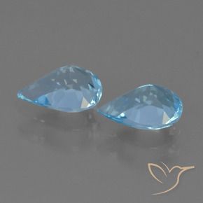 Pedras preciosas de Topázio Azul Suíço natural de 1.54 ct, Formato de pêra, VVS-VS