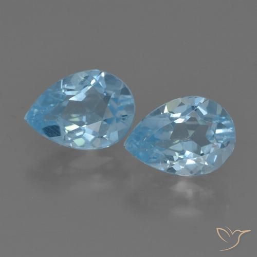 1.64ctw Natural Azul Suíço Topázio, Formato de pêra, VS