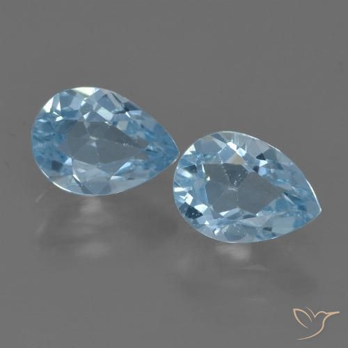 1.77ctw Natural Azul Suíço Topázio, Formato de pêra, VS