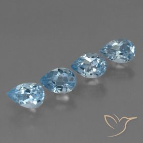 Pedras preciosas de Topázio Azul Suíço natural de 2.15 ct, Formato de pêra, VS