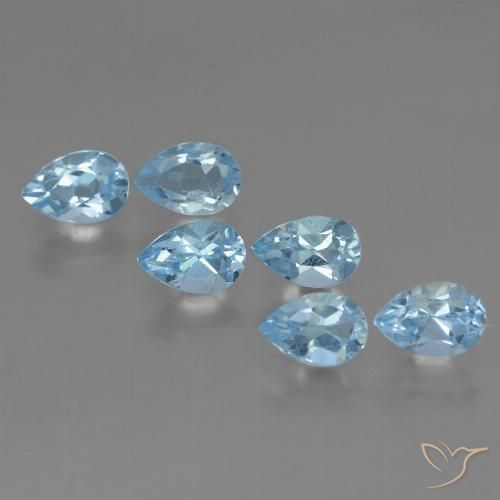 3.06ctw Natural Céu azul Topázio, Formato de pêra, VS