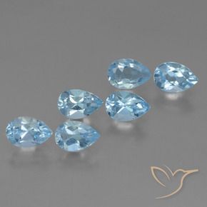 Pedras preciosas de Topázio Céu azul natural de 3.06 ct, Formato de pêra, VS