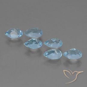 Pedras preciosas de Topázio Céu azul natural de 3.06 ct, Formato de pêra, VS
