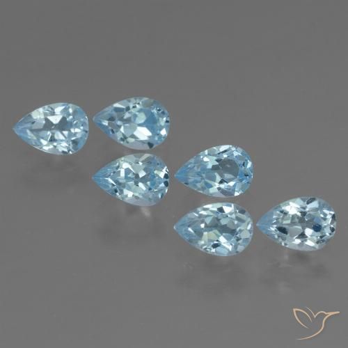 3.55ctw Natural Céu azul Topázio, Formato de pêra, VS