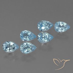 Pedras preciosas de Topázio Céu azul natural de 3.55 ct, Formato de pêra, VS