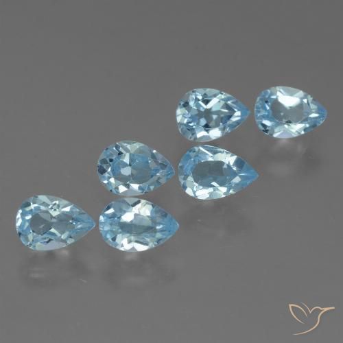 3.62ctw Natural Céu azul Topázio, Formato de pêra, VS