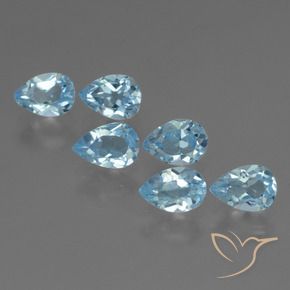 Pedras preciosas de Topázio Céu azul natural de 3.62 ct, Formato de pêra, VS
