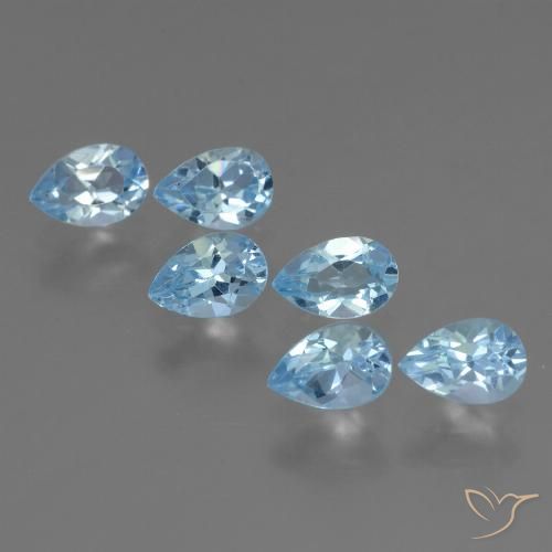 3.53ctw Natural Céu azul Topázio, Formato de pêra, VS