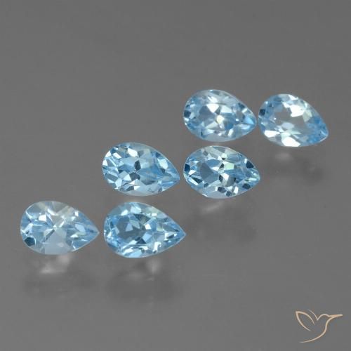 3.45ctw Natural Céu azul Topázio, Formato de pêra, VS
