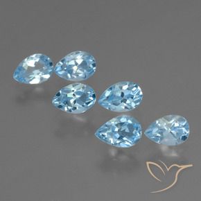 Pedras preciosas de Topázio Céu azul natural de 3.45 ct, Formato de pêra, VS