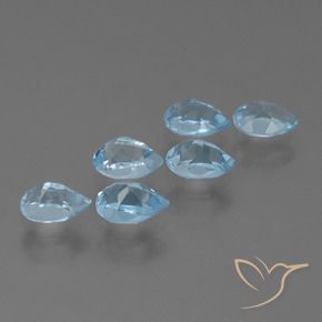 Pedras preciosas de Topázio Céu azul natural de 3.45 ct, Formato de pêra, VS