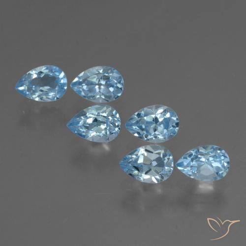 3.71ctw Natural Céu azul Topázio, Formato de pêra, VS