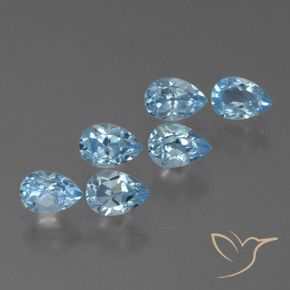Pedras preciosas de Topázio Céu azul natural de 3.71 ct, Formato de pêra, VS