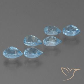 Pedras preciosas de Topázio Azul Suíço natural de 3.77 ct, Formato de pêra, VS