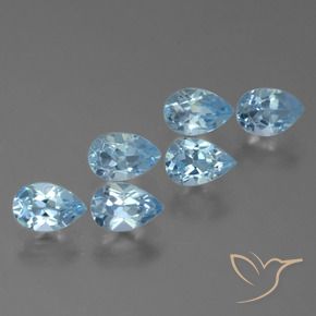 Pedras preciosas de Topázio Azul Suíço natural de 3.44 ct, Formato de pêra, VS