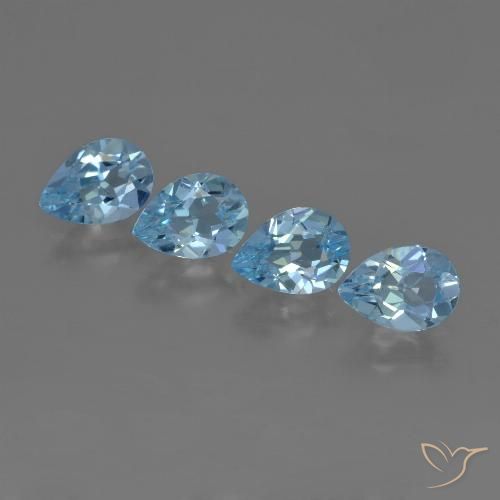 3.02ctw Natural Azul Suíço Topázio, Formato de pêra, VS