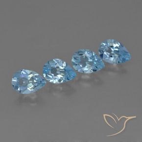 Pedras preciosas de Topázio Azul Suíço natural de 3.02 ct, Formato de pêra, VS