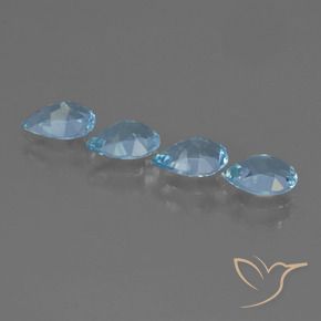 Pedras preciosas de Topázio Azul Suíço natural de 3.02 ct, Formato de pêra, VS