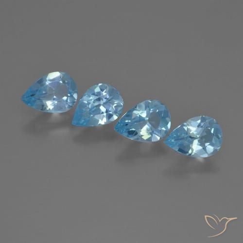 2.92ctw Natural Azul Suíço Topázio, Formato de pêra, VS