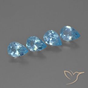 Pedras preciosas de Topázio Azul Suíço natural de 2.92 ct, Formato de pêra, VS