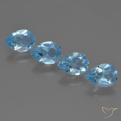 3.21ctw Natural Azul Suíço Topázio, Formato de pêra, VS