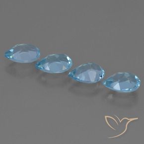 Pedras preciosas de Topázio Azul Suíço natural de 3.21 ct, Formato de pêra, VS