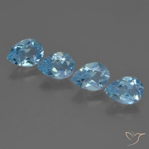 3.18ctw Natural Azul Suíço Topázio, Formato de pêra, VS