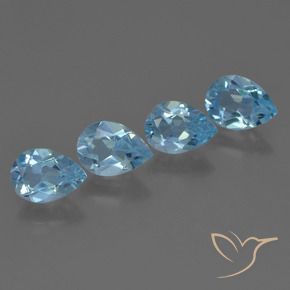 Pedras preciosas de Topázio Azul Suíço natural de 3.18 ct, Formato de pêra, VS