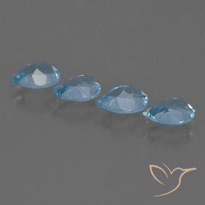 Pedras preciosas de Topázio Azul Suíço natural de 3.18 ct, Formato de pêra, VS