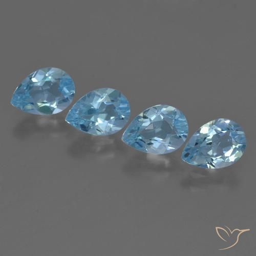 3.33ctw Natural Azul Suíço Topázio, Formato de pêra, VS