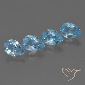 Pedras preciosas de Topázio Azul Suíço natural de 3.33 ct, Formato de pêra, VS