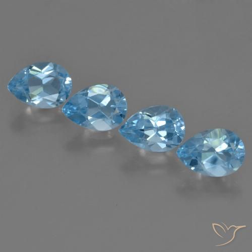 3.35ctw Natural Azul Suíço Topázio, Formato de pêra, VS