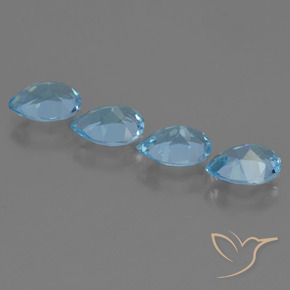 Pedras preciosas de Topázio Azul Suíço natural de 3.35 ct, Formato de pêra, VS