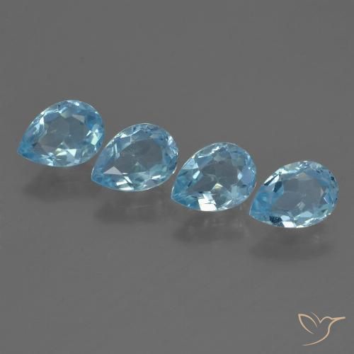 3.47ctw Natural Céu azul Topázio, Formato de pêra, VS