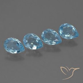 Pedras preciosas de Topázio Céu azul natural de 3.47 ct, Formato de pêra, VS